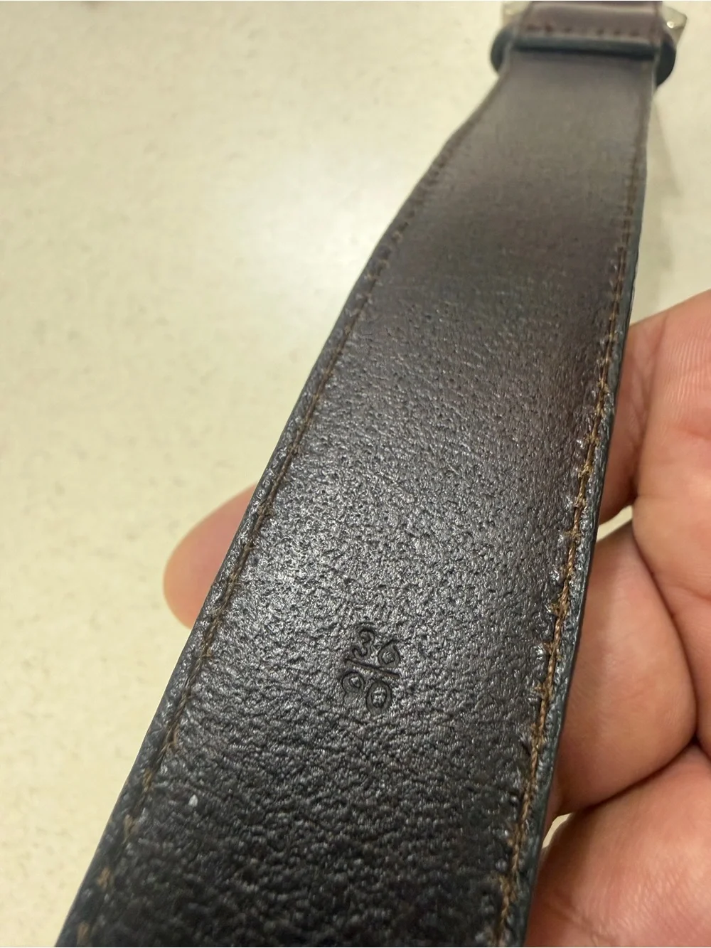 Calvin Klein Dark Brown Leather Belt
